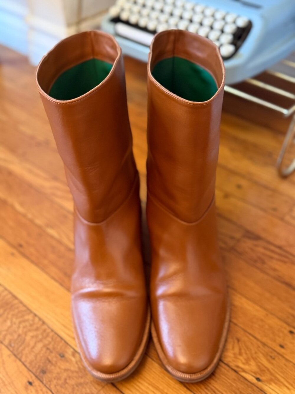 The Tiny Big Sister Wide Boots, Brown SZ 40